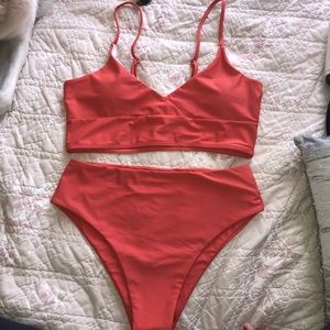 Adjustable Strap Wrap Front High Waisted Bikini